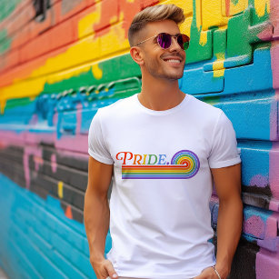 Orgullo arcoiris LGBTQ Camiseta básica oscura masc