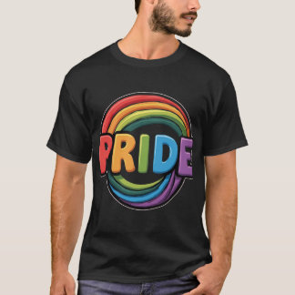 Orgullo arcoiris LGBTQ Camiseta básica oscura masc