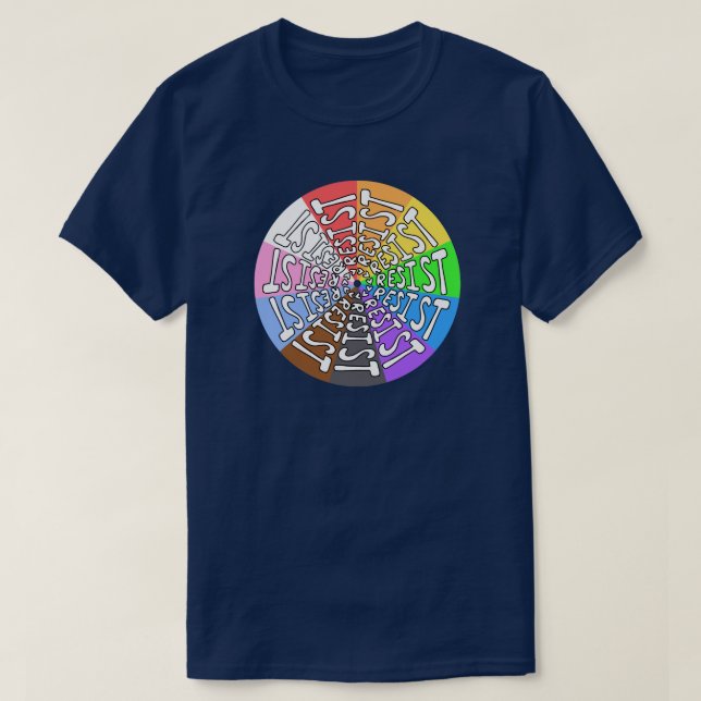 Orgullo arcoiris resiste camiseta (Diseño del anverso)