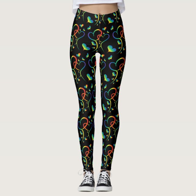 Orgullo arcoiris Valentine Leggings (Anverso)
