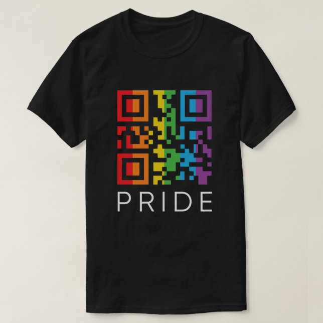 Orgullo Código Arcoiris QR LGBTQIA+ Camiseta (Diseño del anverso)