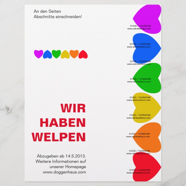 Orgullo: Corazones arco iris saltan de volante (Frente)