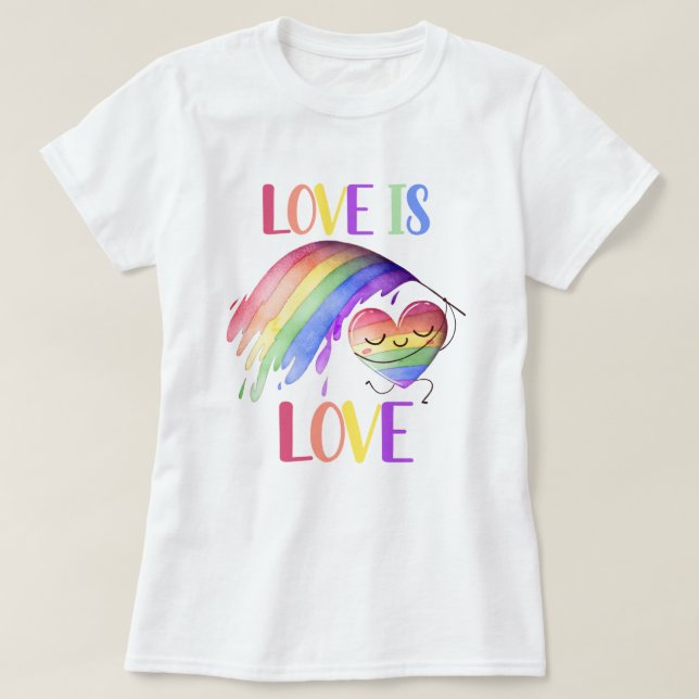 Orgullo de amor arcoiris camiseta (Diseño del anverso)