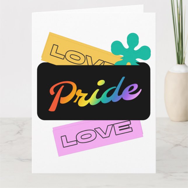 Orgullo de amor. Orgullo LGBT+. Tarjeta de arcoíri (Anverso)