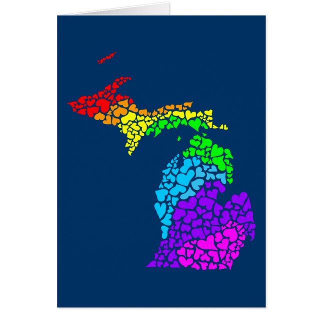 orgullo de Michigan: corazones del arco iris (Frente)