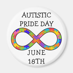 Orgullo día imán autístico del 18 de junio