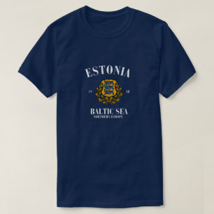Orgullo elegante camiseta con bandera de Estonia
