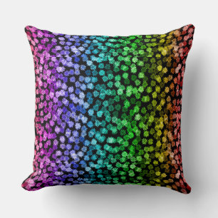 orgullo floral almohada arco iris negro