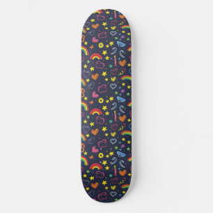 Orgullo gay Arcoiris Corazones LGBTQ+ Skateboard