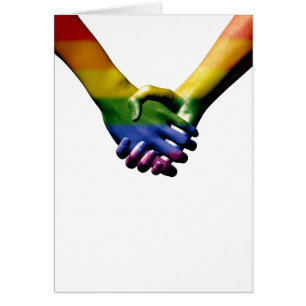 Orgullo gay con tarjeta de felicitación de manos