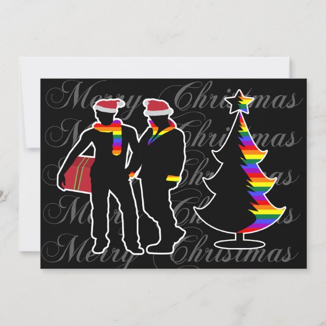 Orgullo Gay Feliz Navidad Gay Boys And Tree (Anverso)