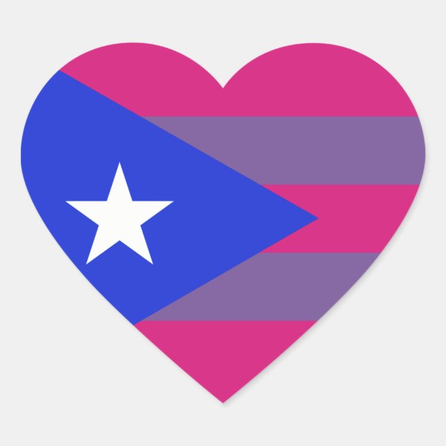 Orgullo gay puertorriqueño Bisexual pegatina LGBT (Anverso)