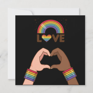 Orgullo LGBT+. Amor arcoíris. Corazón. Postal