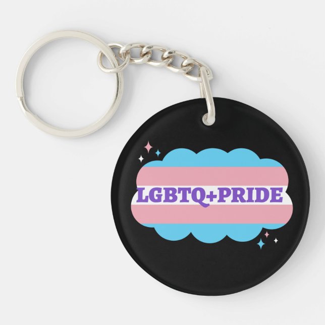 Orgullo LGBT+. Amor gay de arcoíris. Llavero (Frente)