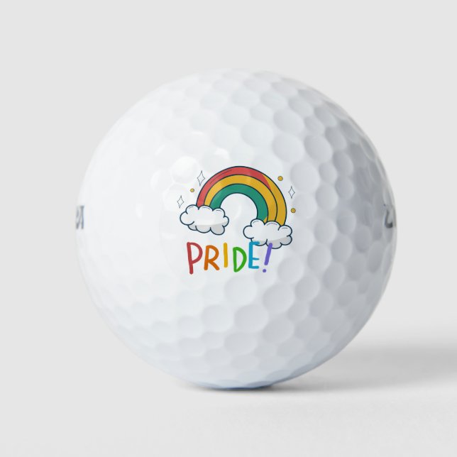Orgullo LGBT con bolas de golf arcoiris (Anverso)