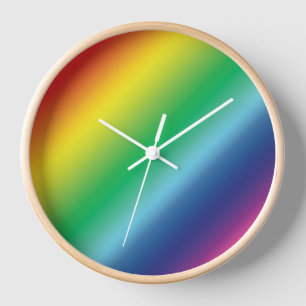 Orgullo lgbtq color arcoíris patrón reloj redondo
