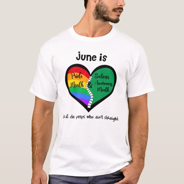 Orgullo LGBTQ+ y camiseta Scoliosis no son rectas (Anverso)
