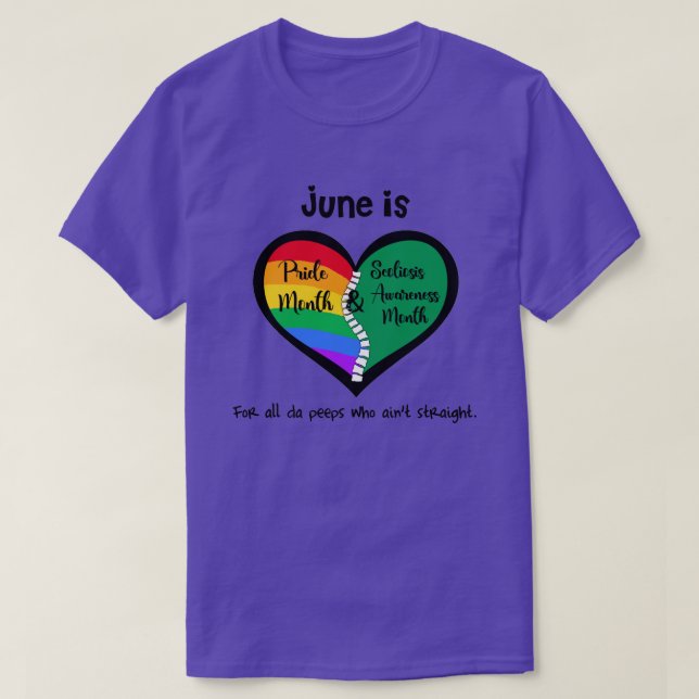 Orgullo LGBTQ+ y camiseta Scoliosis no son rectas (Diseño del anverso)