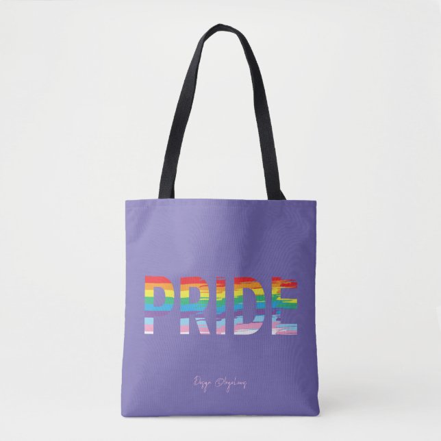 Orgullo LGBTQIA Bandera Arcoiris, Bolsa de Tote Pu (Anverso)