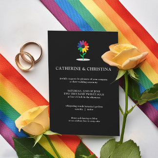 Orgullo LQBTQ Invitación a la boda de la flor arco