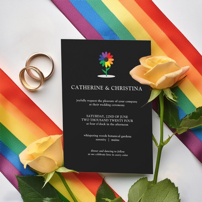 Orgullo LQBTQ Invitación a la boda de la flor arco (Subido por el creador)