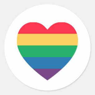 Orgullo Pegatina del corazón arcoiris