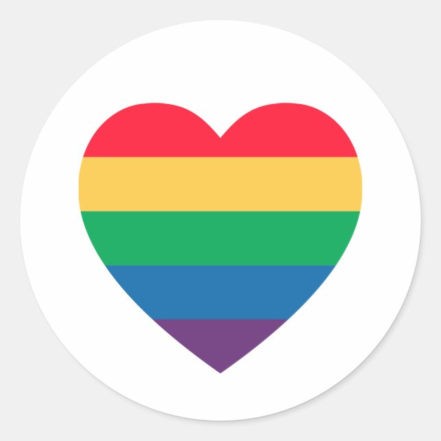 Orgullo Pegatina del corazón arcoiris (Anverso)