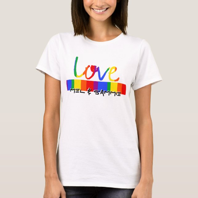 Orgullo personalizado: camiseta con amor al arcoir (Anverso)