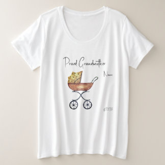 Orgullosa abuela Baby Shower Plus tamaño camiseta