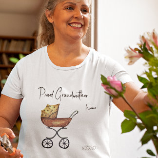 Orgullosa abuela Baby Shower Plus tamaño camiseta