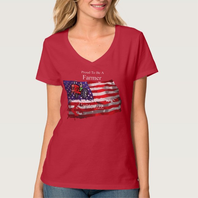 Orgullosa bandera de granjero patriota camiseta Th (Anverso)