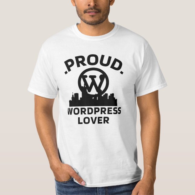 Orgullosa camiseta blanca de WordPress Lover para  (Anverso)