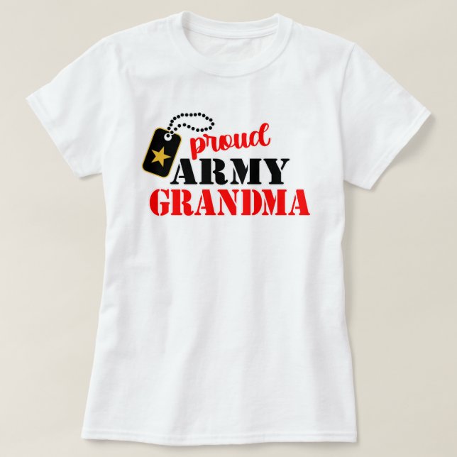 Orgullosa camiseta de la abuela del ejército de Es (Diseño del anverso)