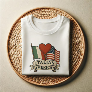 Orgullosa camiseta italiana estadounidense   Bande