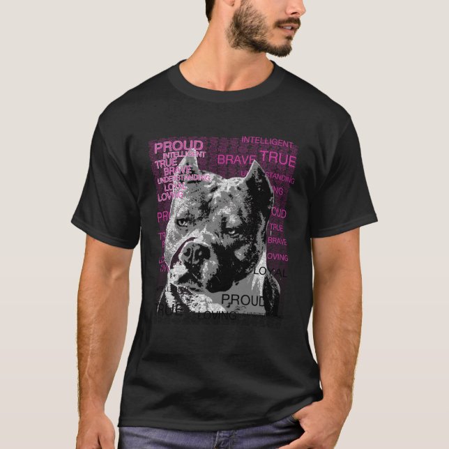 Orgullosa camiseta norteamericana de Pitbull Pit B (Anverso)