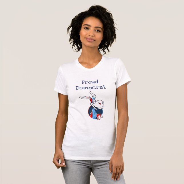 Orgullosa camiseta política de Donkey demócrata (Anverso completo)