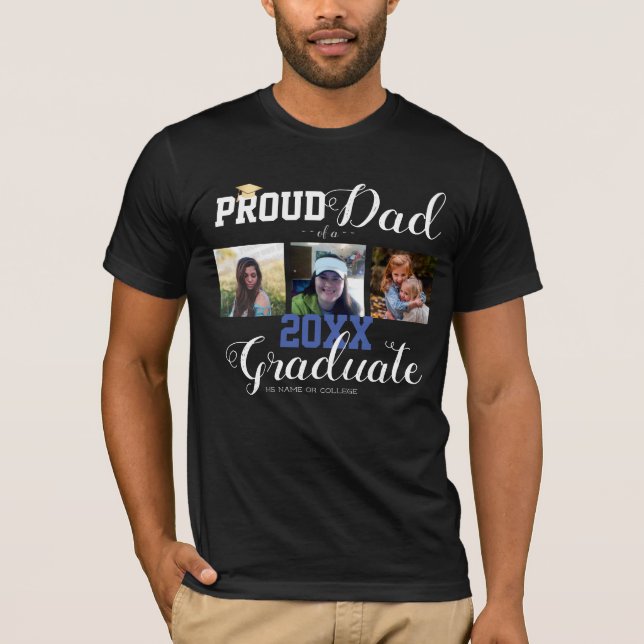 Orgullosa clase de papá de la camiseta de Grad Cap (Anverso)
