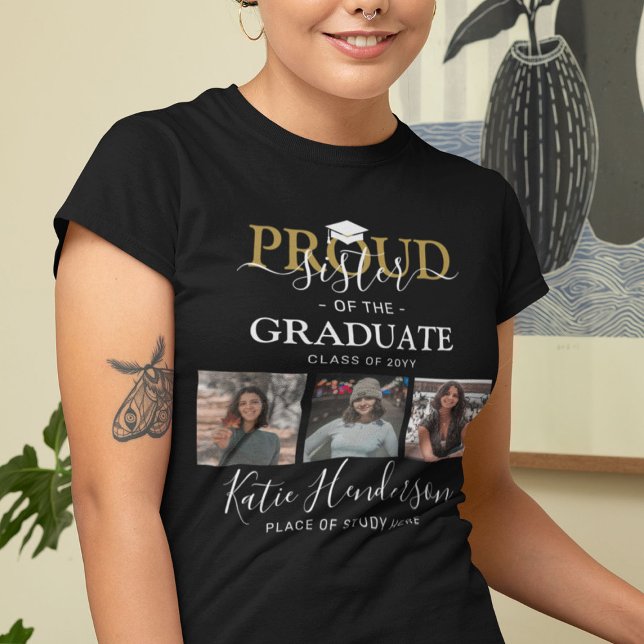 Orgullosa hermana de la camiseta del Collage de fo (Subido por el creador)