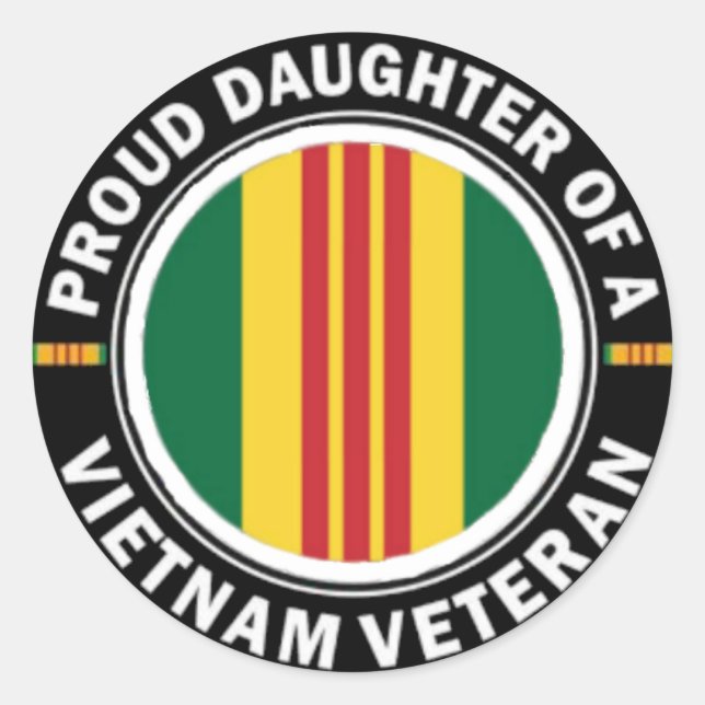 Orgullosa hija de Pegatinas vietnamitas de veterin (Anverso)
