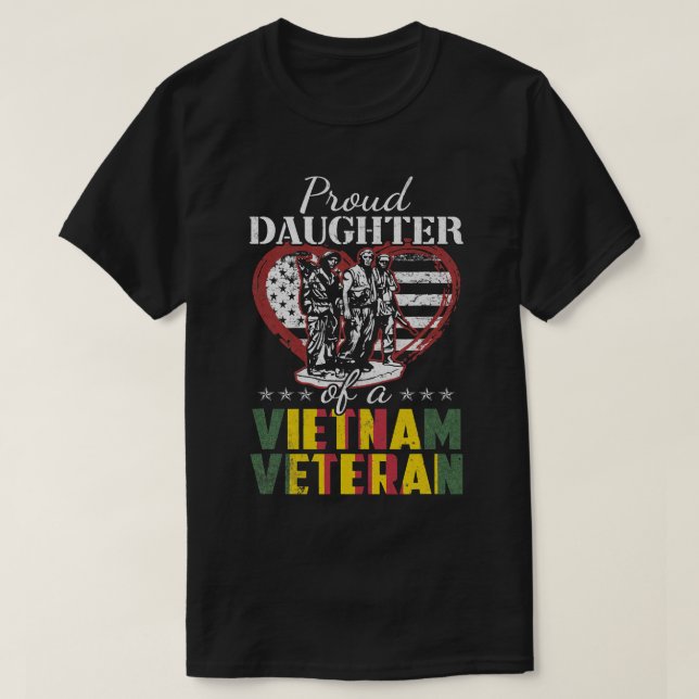Orgullosa Hija De Una Veterana Camiseta Vietnamita (Diseño del anverso)
