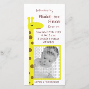 Orgullosa invitación de bebé de jirafa