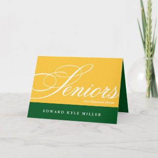 Orgullosa invitación de graduación de oro verde