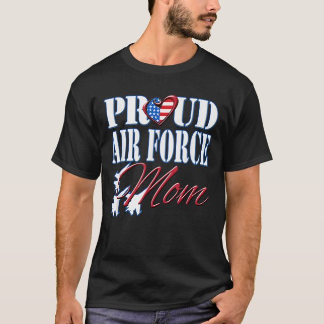 Orgullosa madre de la Fuerza Aérea Camisa Madre Mi (Anverso)