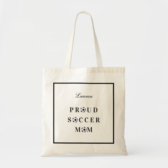Orgullosa madre del fútbol bolsa de toques blanca  (Frente)