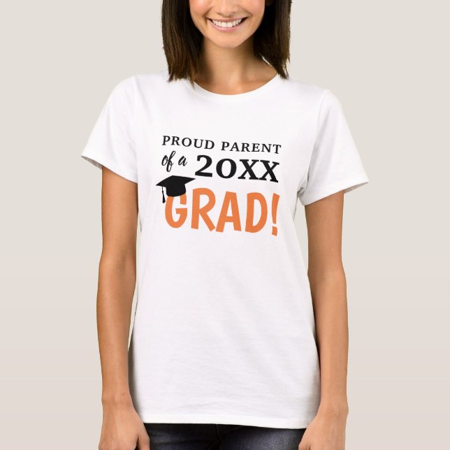 Orgullosa madre graduada Camisa de Naranja negra (Anverso)