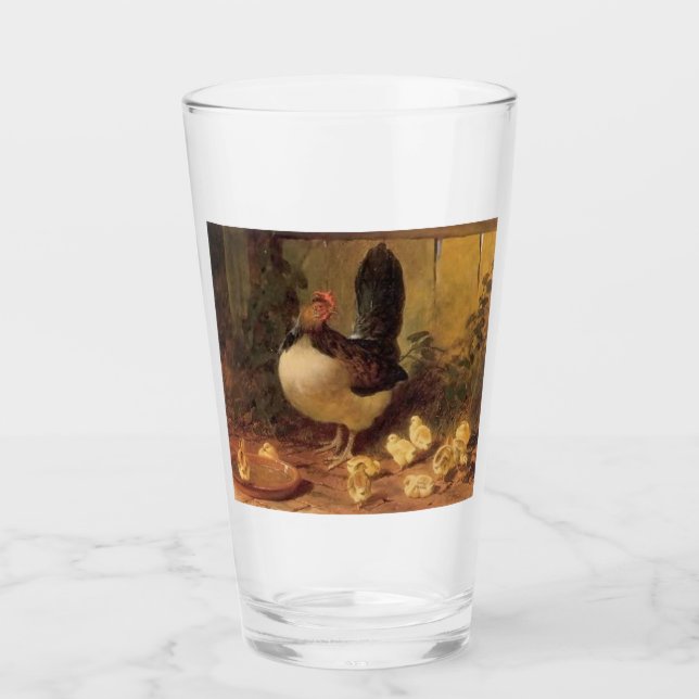 Orgullosa madre Hen y sus pollitos (pollos bebés) (Anverso)