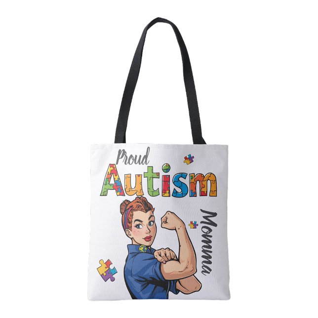 Orgullosa Mamá de Autismo Bolsa de compras reutili (Proud Autism Momma Shopping reusable tote bag)