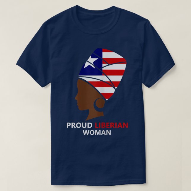 Orgullosa mujer liberiana camiseta con bandera de  (Diseño del anverso)