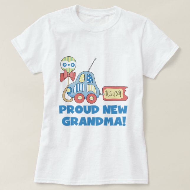 Orgullosa nueva abuela: es un niño, camisetas y re (Diseño del anverso)