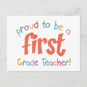 Orgullosa postal de primer grado de profesor